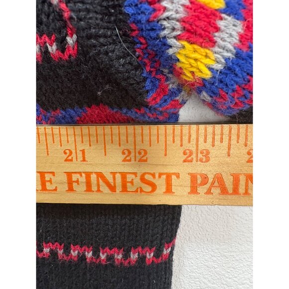 Liz Claiborne Liz&Co Bright Petite L Sweater Black Multicolor Geometric Striped - Picture 6 of 8